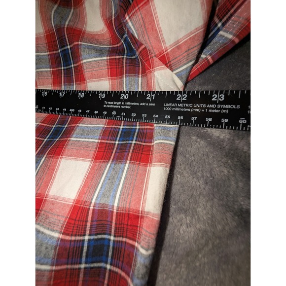 St Johns Bay Men's Short Sleeve‎ Shirt Red/White Plaid Size M 100% Cotton - Picture 6 of 7